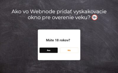 Ako vo Webnode pridať vyskakovacie okno pre overenie veku? (18+)