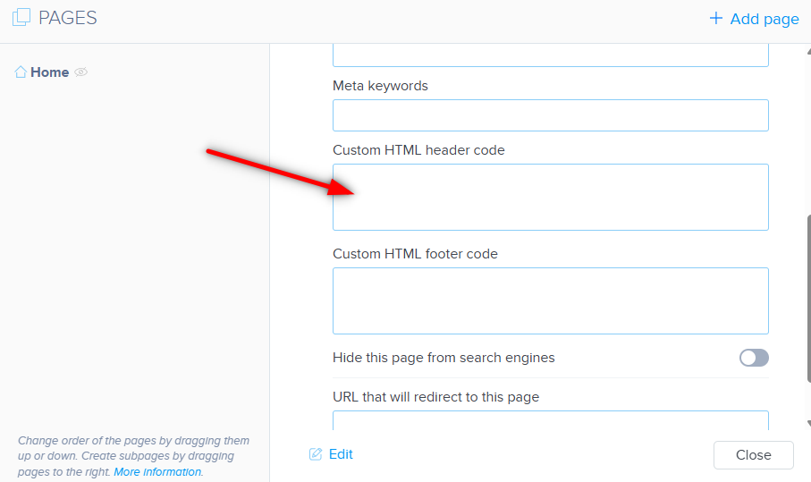 Ako pridať web do Google Insert the code into the HTML header