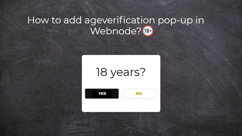 How to add ageverification pop-up in Webnode?