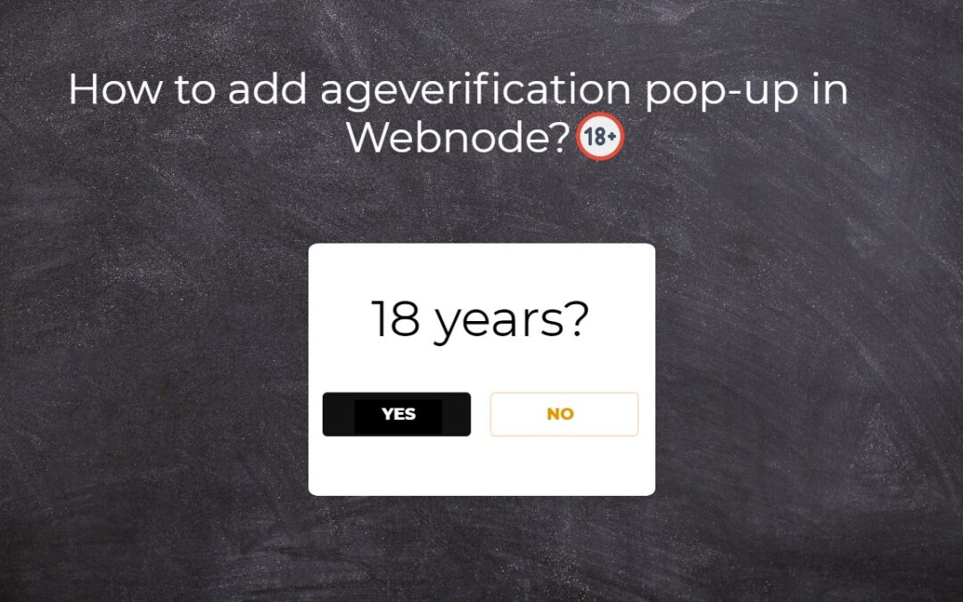 How to add ageverification pop-up in Webnode?