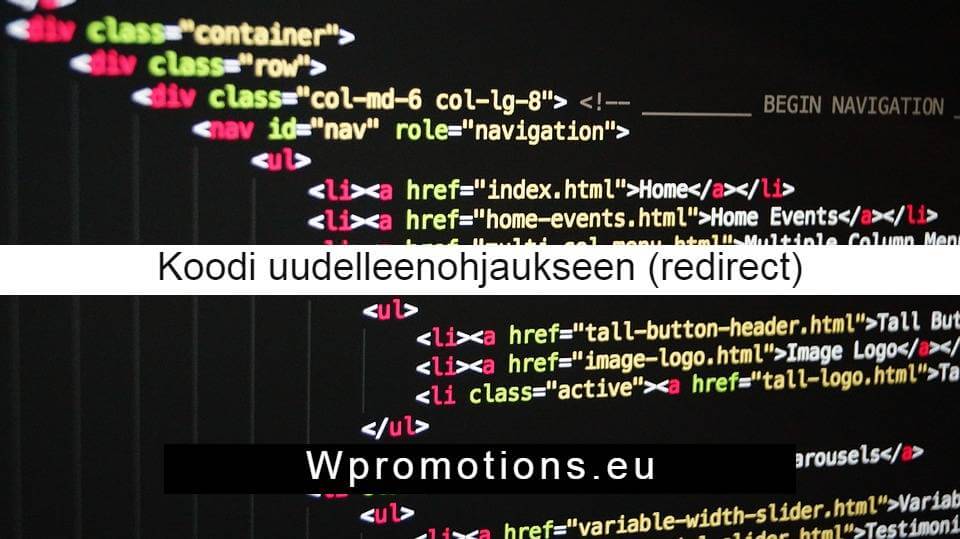 Koodi uudelleenohjaukseen (redirect)