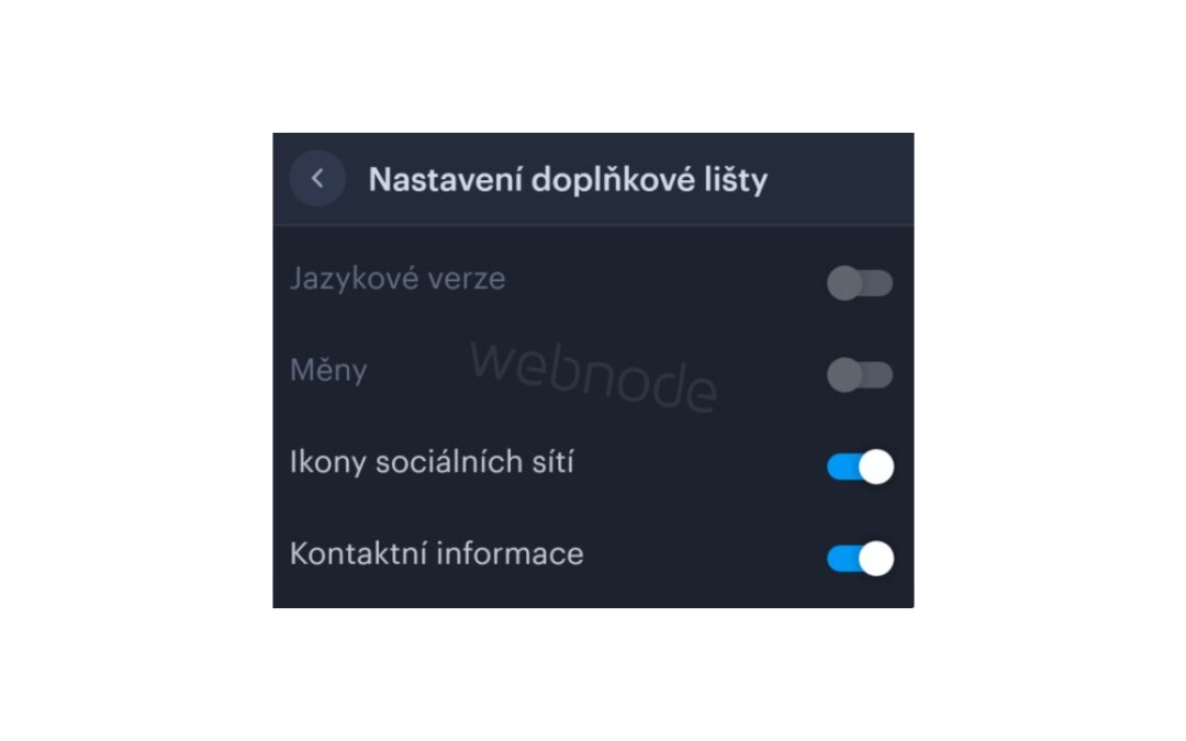 Ako si na web vo Webnode pridať hornú lištu s kontaktnými informáciami a ikonami soc. sietí?