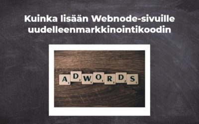 Kuinka lisään Webnode-sivuille uudelleenmarkkinointikoodin