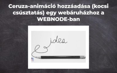Ceruza-animáció hozzáadása (kocsi csúsztatás) egy webáruházhoz a WEBNODE-ban