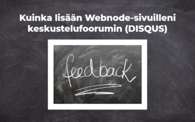 Kuinka lisään Webnode-sivuilleni keskustelufoorumin (DISQUS)