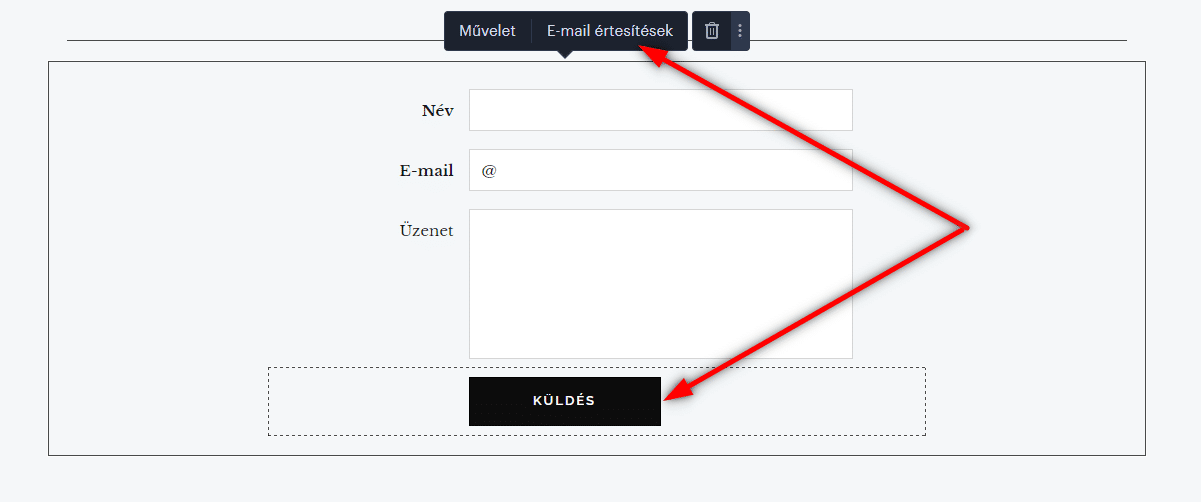 Hogyan lehet megváltoztatni az e-mail címet a Webnode kapcsolati űrlapon?