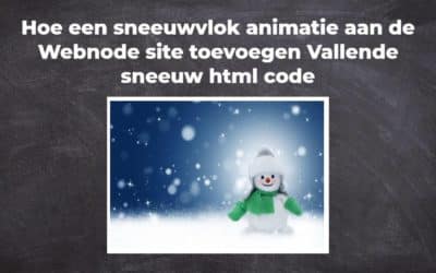 Hoe een sneeuwvlok animatie aan de Webnode site toevoegen Vallende sneeuw html code