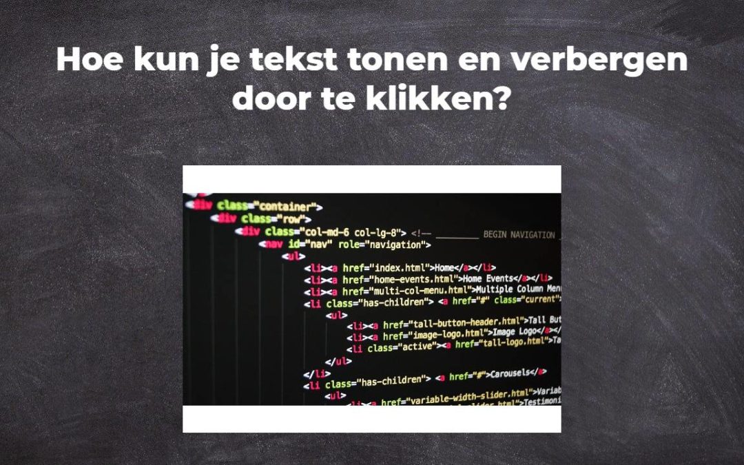 Hoe kun je tekst tonen en verbergen door te klikken?