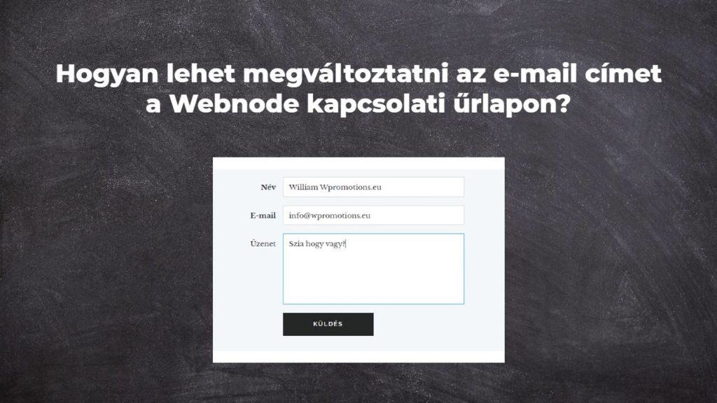 Hogyan lehet megváltoztatni az e-mail címet a Webnode kapcsolati űrlapon?