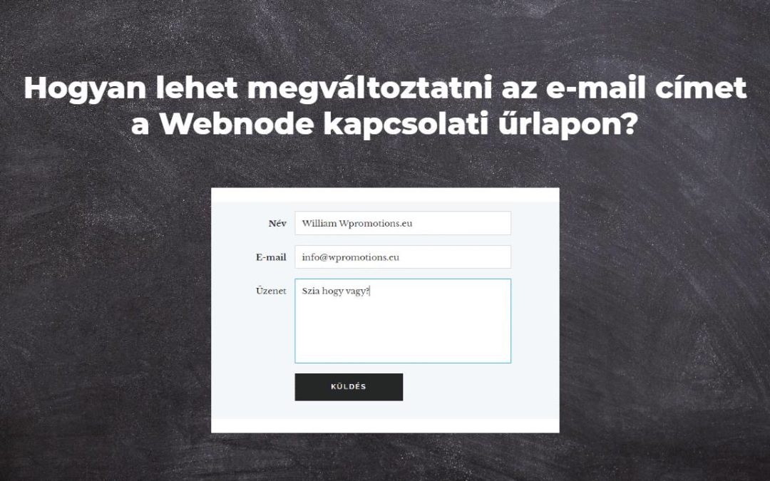 Hogyan lehet megváltoztatni az e-mail címet a Webnode kapcsolati űrlapon?