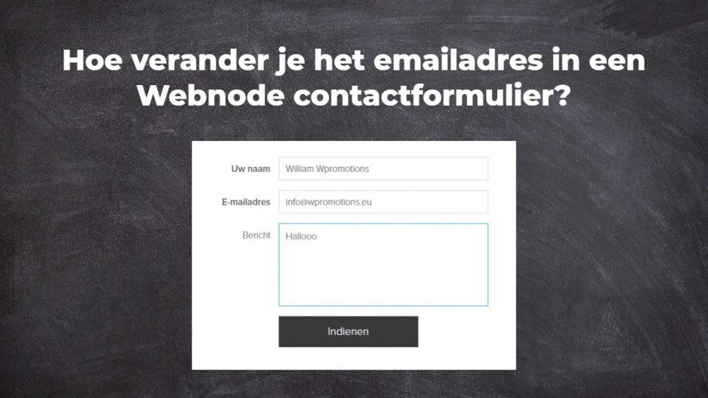 Hoe verander je het emailadres in een Webnode contactformulier?