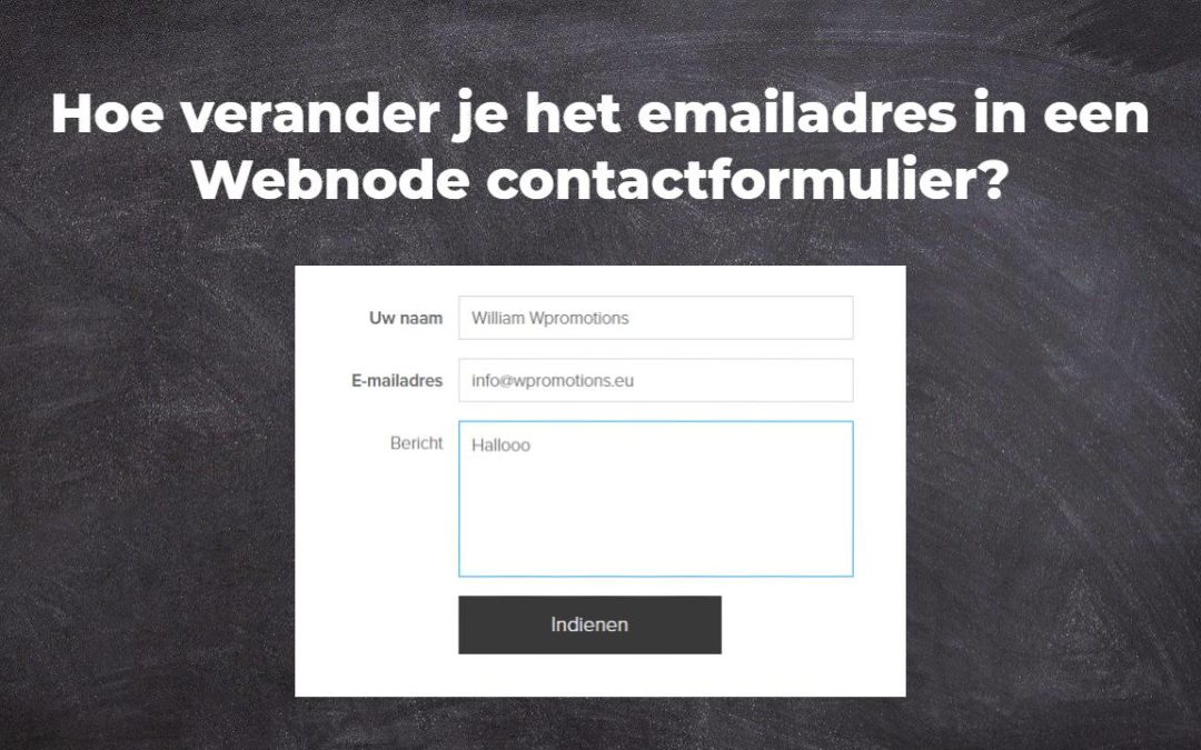 Hoe verander je het emailadres in een Webnode contactformulier?