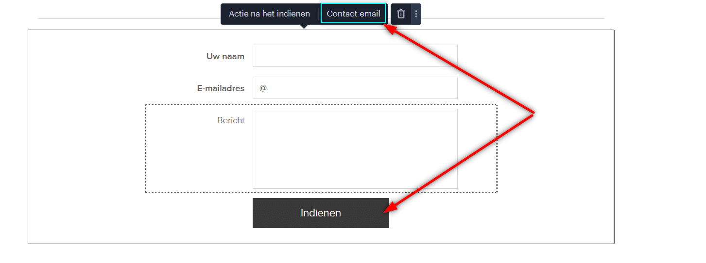 Hoe verander je het emailadres in een Webnode contactformulier?