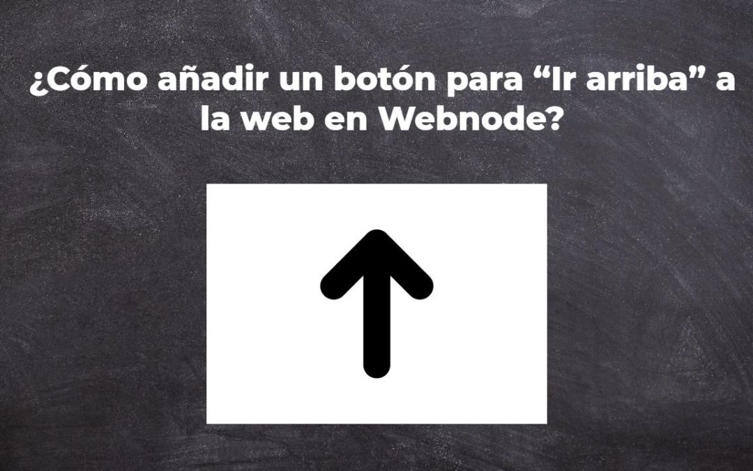 Rayo De trato fácil Tecnología Cómo añadir un botón para “Ir arriba” a la web en Webnode? | William  Promotions