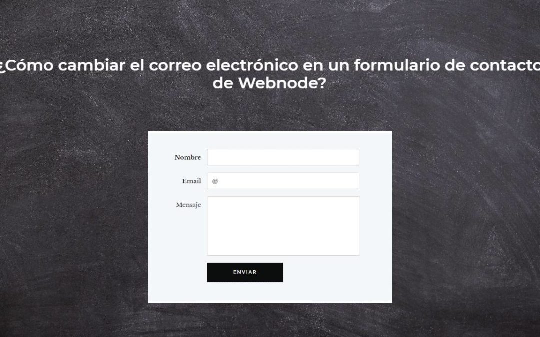 ¿Cómo cambiar el correo electrónico en un formulario de contacto de Webnode?