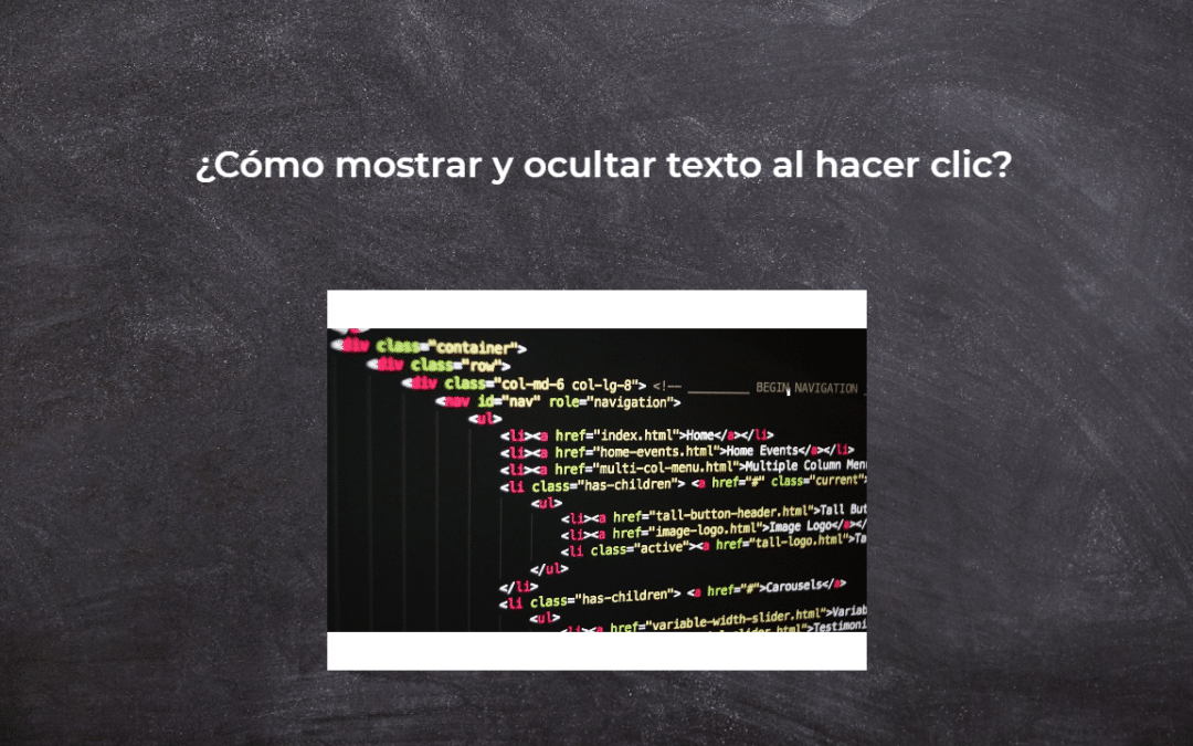 ¿Cómo mostrar y ocultar texto al hacer clic?