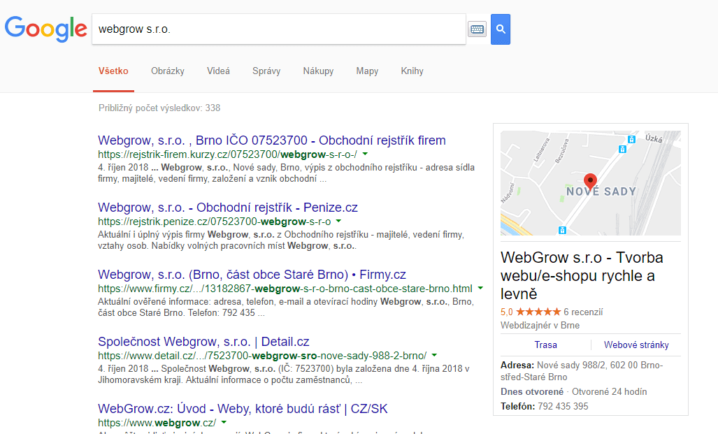 Zobrazenie firmy v Google