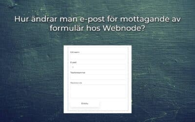 Hur ändrar man e-post för mottagande av formulär hos Webnode?