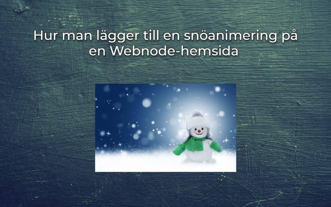 Hur man lägger till en snöanimering på en Webnode-hemsida – Fallande snö HTML-kod