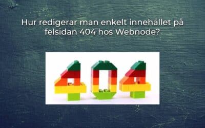 Hur redigerar man enkelt innehållet på felsidan 404 hos Webnode?