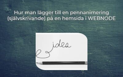 Hur man lägger till en pennanimering (självskrivande) på en hemsida i WEBNODE