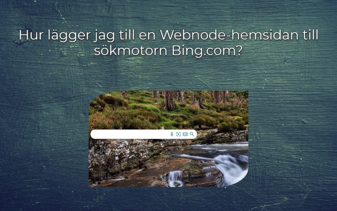 Hur lägger jag till en Webnode-hemsidan till sökmotorn Bing.com?