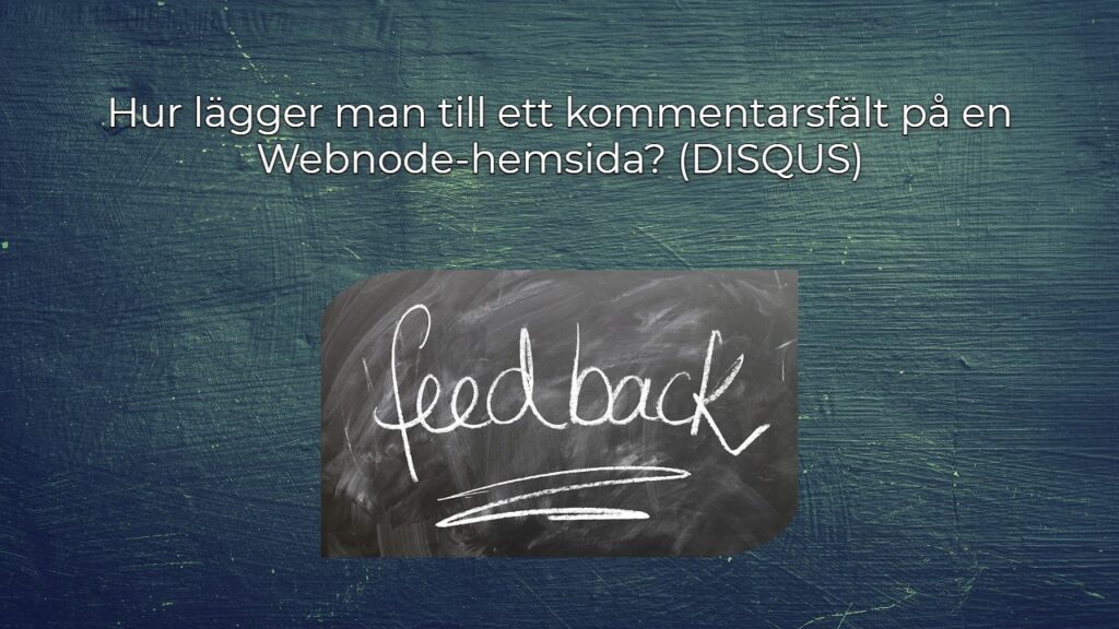 Hur lägger man till ett kommentarsfält på en Webnode-hemsida? (DISQUS)