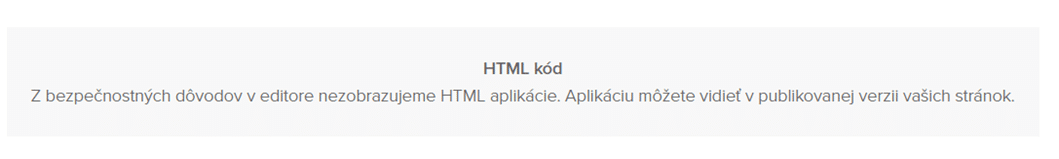 html kód v editácií webu