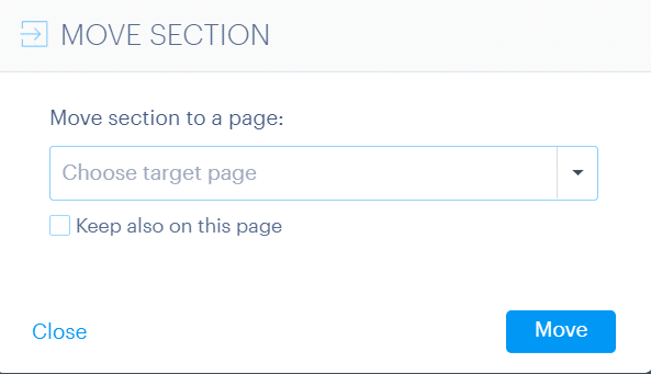 how to copy a section to another page