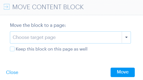 how to move a content block to another page