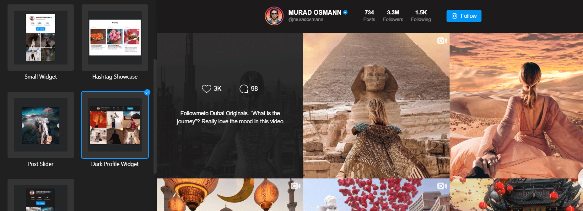 Instagram Feed widget templates